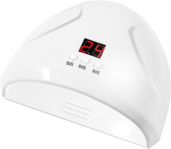 36W 12-LED nagellampa med timer, digital display, 3 timerinställningar - vit
