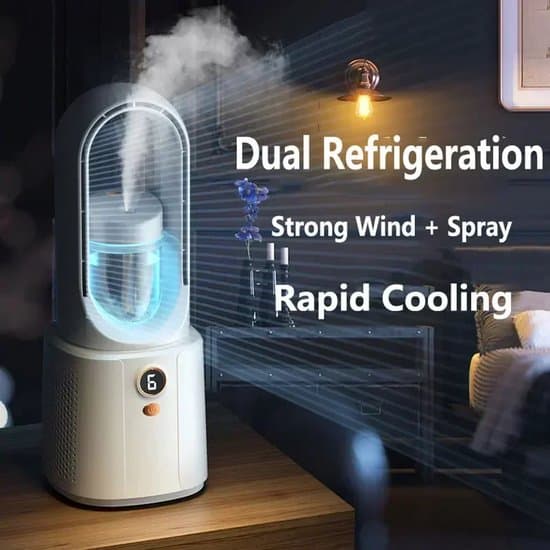 Luftkøler og luftfugter - Bordventilator - Luftfugter og køler - USB-ventilator - Aircondition til soveværelset