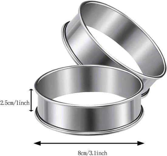 6-delad silver 8,5x2,5 cm kakform i rostfritt stål