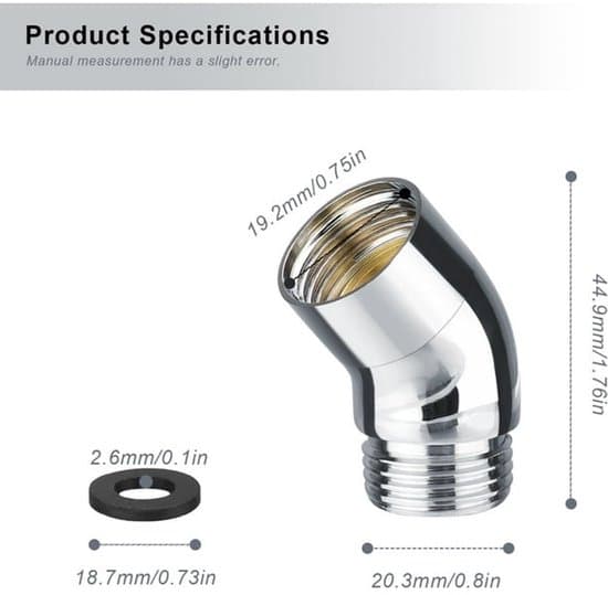 2-pack 135° justerbara roterande G 1/2 duschmunstycksanslutningar