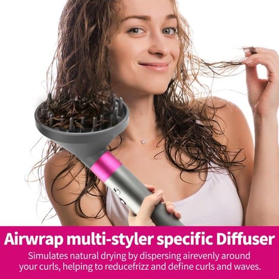 Til Dyson Airwrap HS01/05 diffuser-tilbehør - kan omdannes til en hårtørrer-diffuserdyse, grå