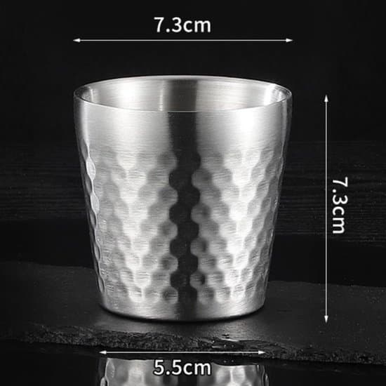 4-pak stabelbare isolerede campingkrus i rustfrit stål (175 ml, sølv)