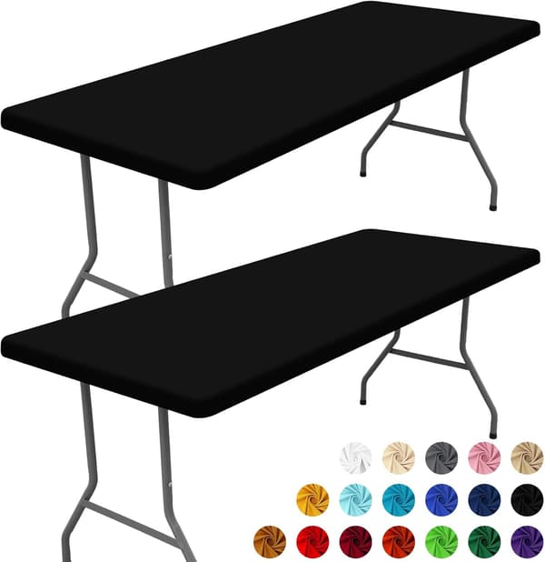 Stretch rektangulära dukar, 2-pack, 1,8 meter stretchdukar, för picknick, utomhusaktiviteter och fester. Maskintvättbar, stretch...