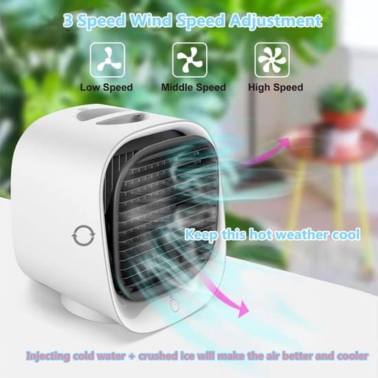 Mini Airconditioner, fordampningskøler, 300 ml, USB
