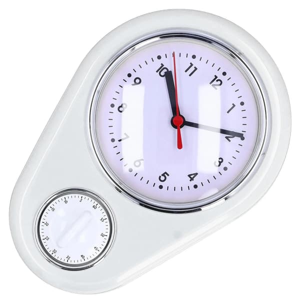 9-tums kökstimer väggklocka, multifunktionell timer - vit