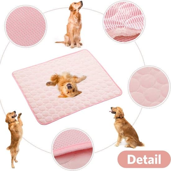 Hundespecifikt køletæppe | 100 x 70 cm | Nyeste kølemåtte | Pink | Plus size