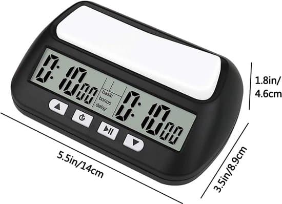 3-i-1 professionell digital schacktimer med alarm, för brädspel, svart