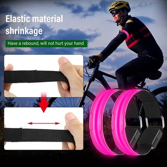 4-pack USB LED reflekterande lysande armbindlar för barns sport och jogging