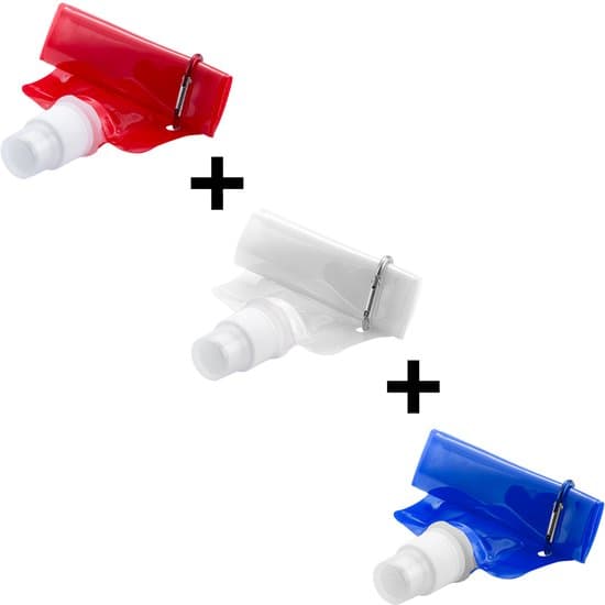 Vattenblåsa - Dricksvattenblåsa - Semestervattenblåsa - PET-material - 400 ml - Röd - Vit - Blå - 3-pack