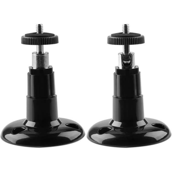 (2-pack) Väggfäste för säkerhetskamera inomhus/utomhus, justerbart takfäste (svart)