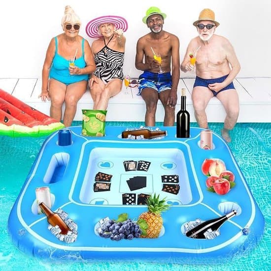 Bärbart flytande poolbord och tillbehörsbricka för spa för sommarfester