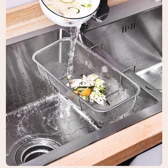 Diskbänksavlopp - Silskål - Köksrenlighet - Rostfritt stål - 27 cm längd - Silver