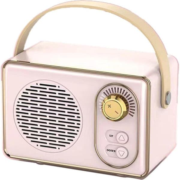 Högkvalitativ retro Bluetooth-högtalare - Bluetooth-högtalare - Lång batteritid - Rosa