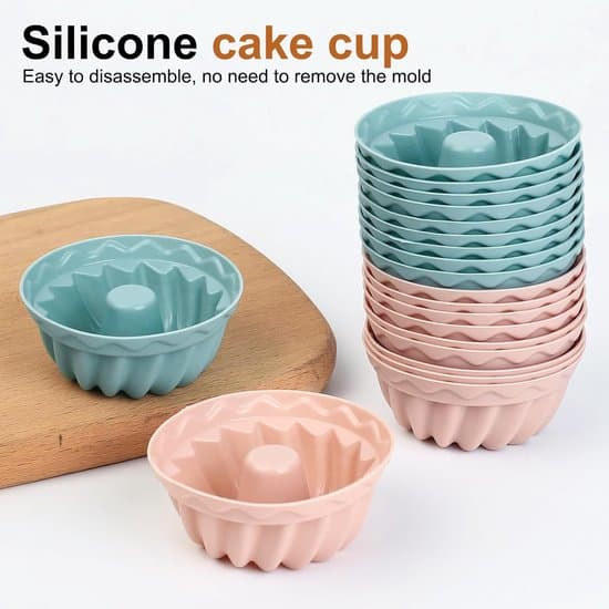 Mini Bundt kageforme - genanvendelige - 20 stk. - silikone - Ø 6,5 cm