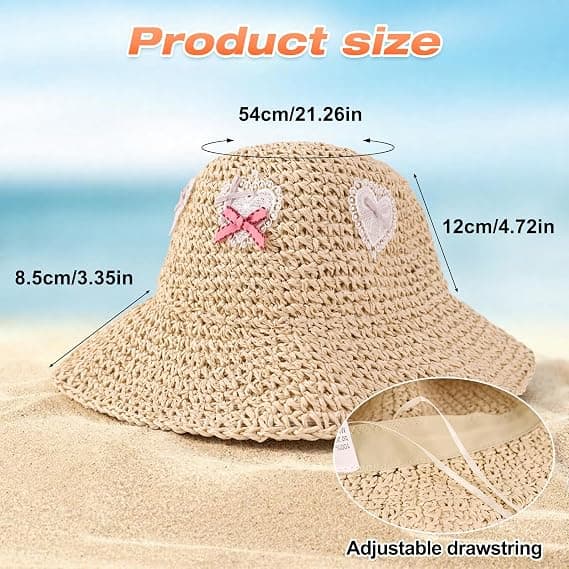 Dame stråhat, solhat, sommerstråhat, blød strandhat, dame sommer foldehat, luksusmode.