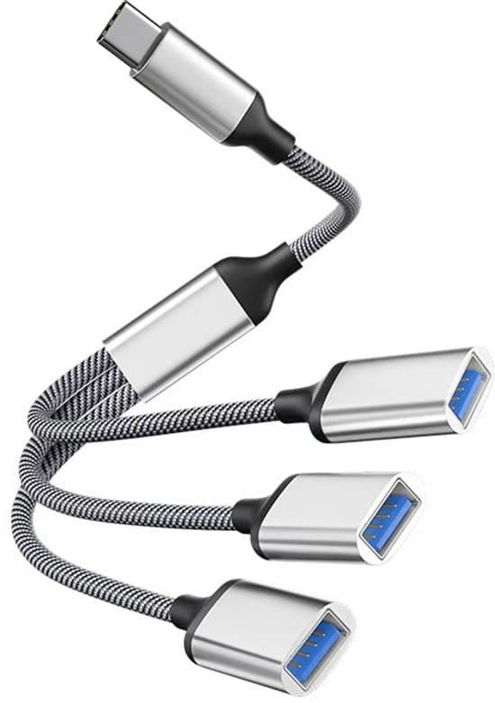 USB-C-hubb - 3 portar - Vit