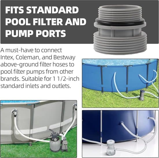 Adaptersæt til poolslanger - poolpumpeforbindelse - fleksibel slangeforbindelse - 4560 - 40mm til 1 1/2 tomme til fritstående pools