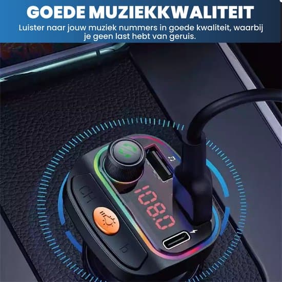 FM Bluetooth-sändare, bilradio, billaddare, dubbel USB, handsfree-samtal, Bluetooth-adapter