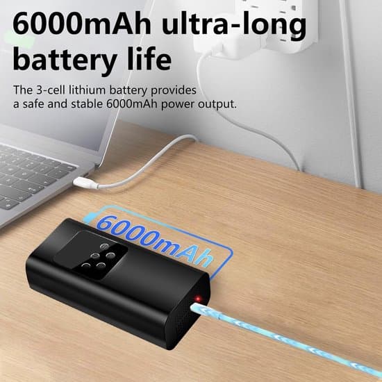 150PSI bärbar luftkompressor, 6000mAh däckpump