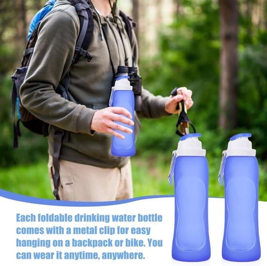 2-pack 500 ml hopfällbara sportvattenflaskor i silikon - med karbinhake