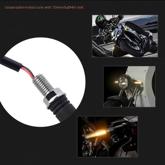 Motorcykelblinkers - Universal LED - 12V - Gul - 4-pack