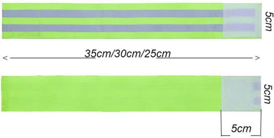 Fluorescerende grønt reflekterende armbånd - elastisk materiale - velcrolukning - 4 stk.