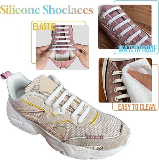 Silikonskosnören - Svart - 4 cm