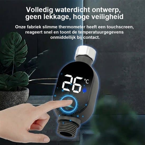 Termometer - Duschtermometer - Termometer och Display - Vattentät - Vattentermometer - Lämplig för Dusch och Bad - Svart