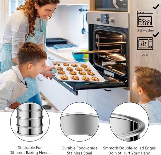 12-dele 8,5x2,5 cm rustfrit stål non-stick mousse kage ring sæt