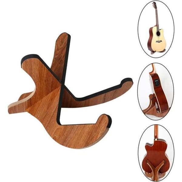 Universellt gitarrställ i trä, stränginstrumentställ, X-formad ram.