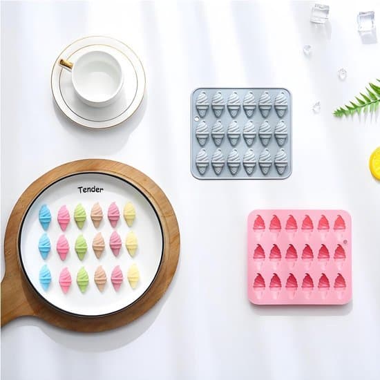 Mini silikonformar för glasstrutar och fondant - 2-pack - Rosa