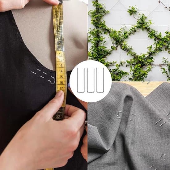 Blommiga U-formade nålar - 100-pack med låda - 23 mm silver