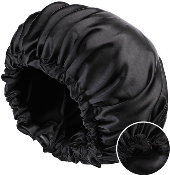 Elastisk sovehætte, polyester, vendbar, elastisk, unisex, diameter 34 cm - Velegnet til soveværelser, badeværelser osv. - Sort