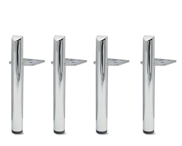 4 stycken hembadrumsskåpsben, soffben, soffbordsben, skåpstöd, möbelbentillbehör - silver 13cm