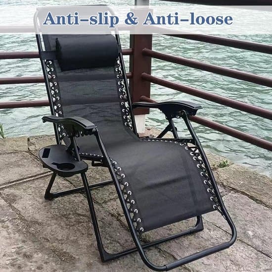 2-delt foldbar kopholder og clipbakke, til strandstole, sort