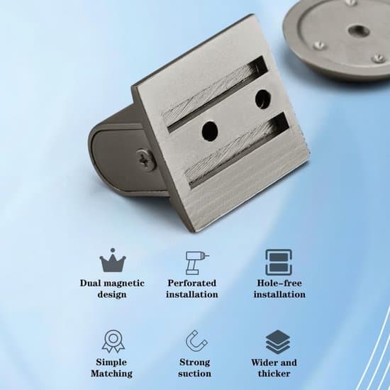 Magnetisk dørstopper - Metal dørholder - Gulvmontering - Stærk magnet - 9 x 5,5 cm - Grå