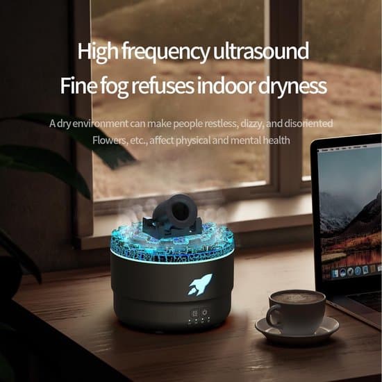 Aromaterapi luftfugter, 280 ml roterende med 2 spraytilstande og LED