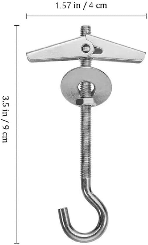 Loftkroge - Vingeboltkroge - M4 - Sølv - 10-pak