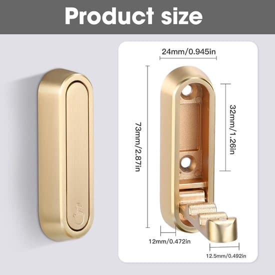 Vikbara klädkrokar - Vikbara väggkrokar i guld - Kraftiga vikbara krokar - Krokar - 2-pack