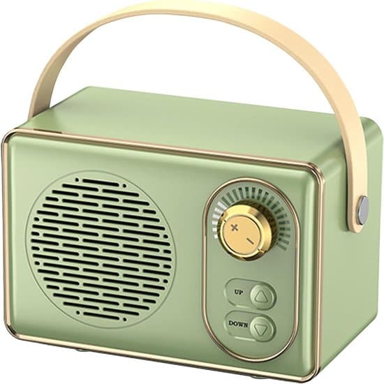 Retro Bluetooth-högtalare, retro bärbar trådlös högtalare, stöder Bluetooth 5.0, stöder TF-kort/USB-minne/AUX-ingång, (grönsak)