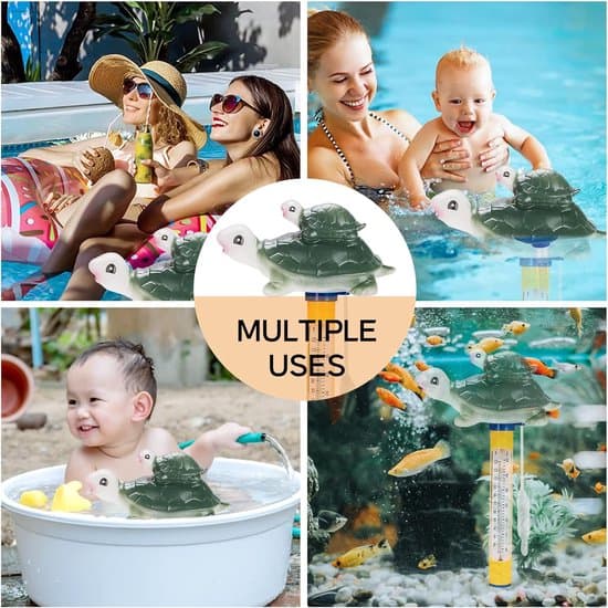 Pooltermometer - Flytande termometer med rep - för pooler, spa, bubbelpooler, akvarier, dammar - Blå - 1 styck