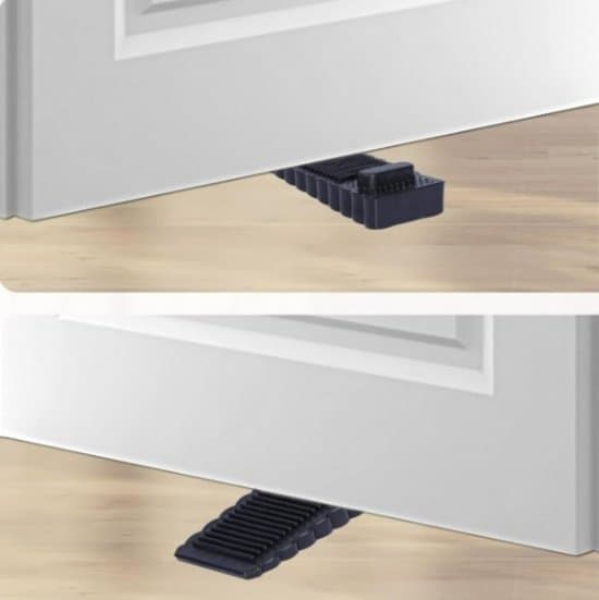 Dørstoppere (4-pak) -Sort -Fleksibel -Dør bufferpuder -Selvklæbende -9*4*1.4cm -Gummi