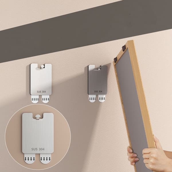 4-pack silver standard väggmonterad tavelramskrok och stativsystem