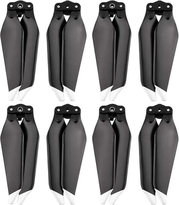 Erstatningspropeller til DJI Mavic Pro Platinum - 4 par, lav støj, quick release, sølv propelspidser