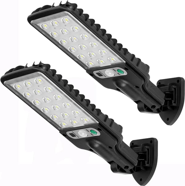 2 udendørs LED solcellelamper, havelamper, husbelysning, væglamper, gadelamper