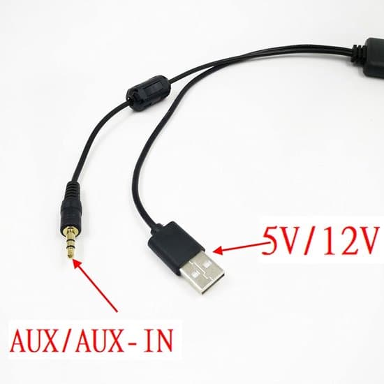 Auton Bluetooth-sovitin – Langaton 3,5 mm:n audiosoitin AUX/USB-liitännällä – Bluetooth 5.0 -lähetin autoradioon