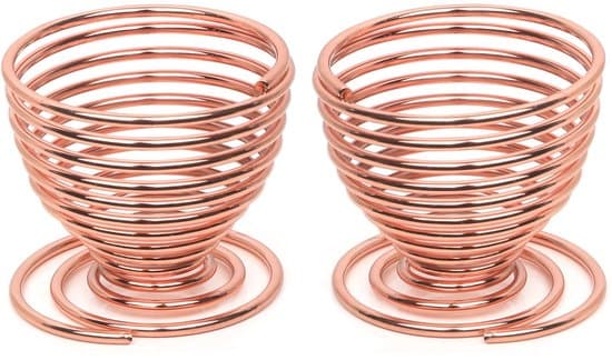 2x Guld Äggkoppar - Stålspiraler - Moderna Köksredskap