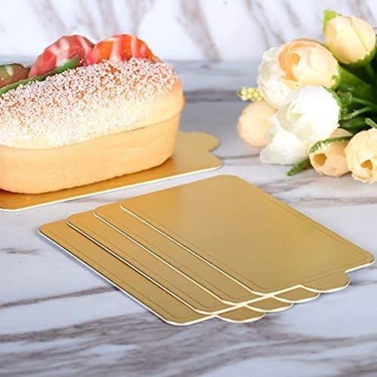 100 ark kvartsstora moussekakspapper, rektangulärt guldbakpapper, bröllopsdessertbricka, multifunktionsförpackning, cupcakebas
