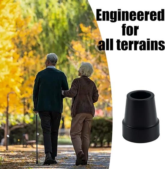 Et sæt med 4 19 mm gummihætter til vandrestave