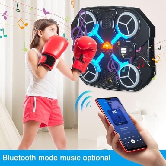 Musikboxningsmaskin, väggmonterad Bluetooth med boxhandskar, barn/vuxna